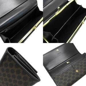 Celine Wallet Macadam Black Long Leather Brown